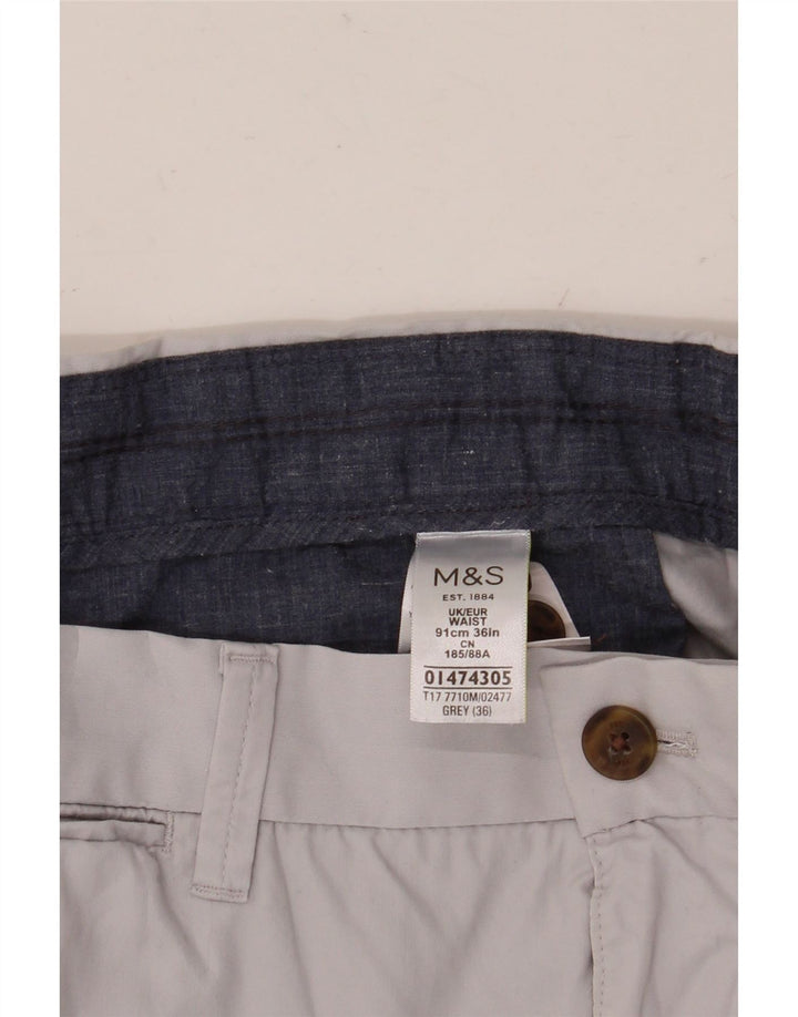 Pantaloncini chino da uomo Marks & Spencer W36 grandi in cotone grigio