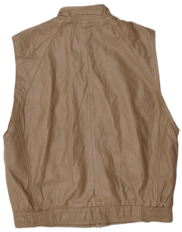 Gilet in pelle da uomo VINTAGE UK 40 grande marrone