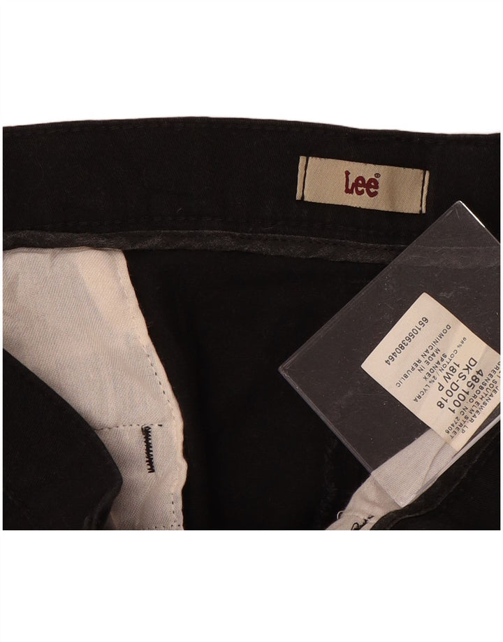 Pantaloni casual corti da donna Lee US 18 2XL W38 L28 Cotone nero