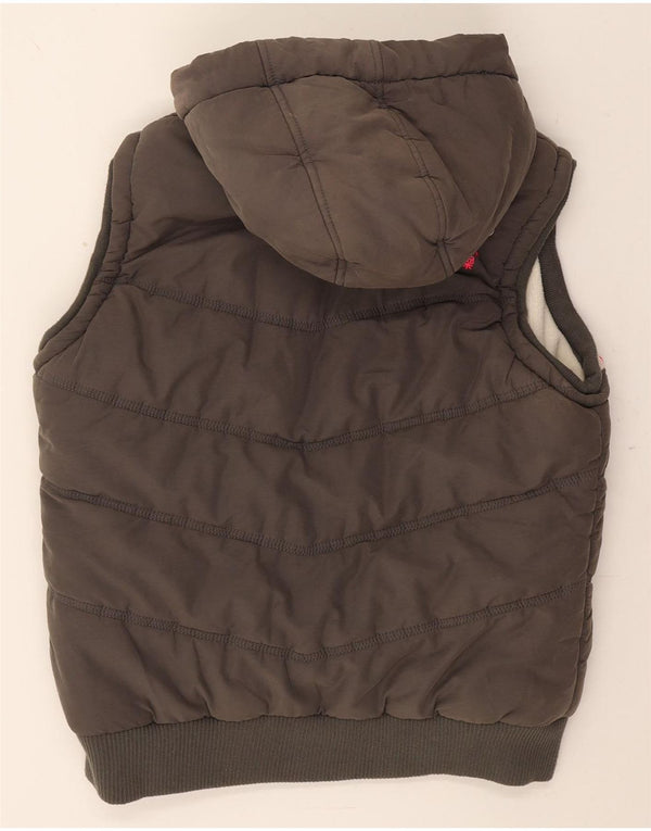 Gilet imbottito con cappuccio da donna Superdry UK 18 XL cotone Fair Isle grigio