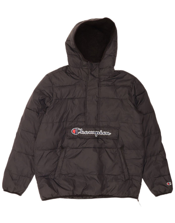 Giacca anorak imbottita con cappuccio da uomo Champion UK 40 Large nera in poliammide