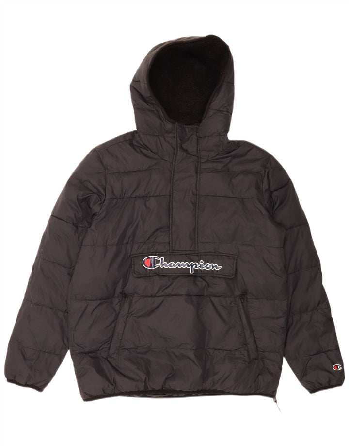 Giacca anorak imbottita con cappuccio da uomo Champion UK 40 Large nera in poliammide