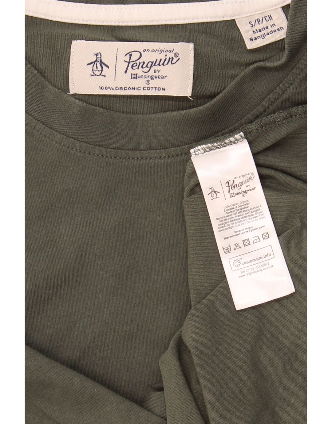 PENGUIN Mens T-Shirt Top Small Khaki Cotton