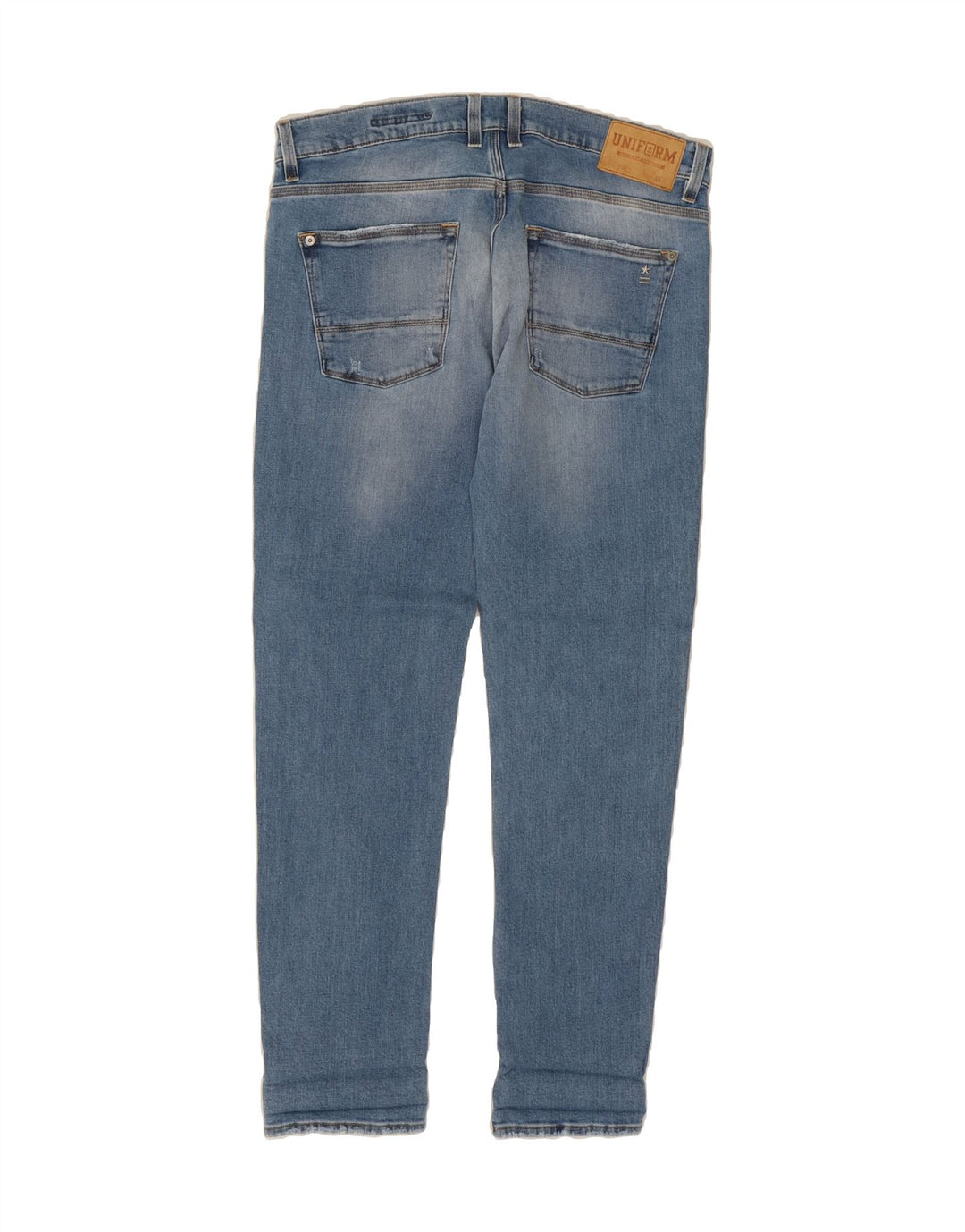 UNIFORM Mens Skinny Jeans W35 L31 Blue Cotton Vintage Uniform and Second-Hand Uniform from Messina Hembry 