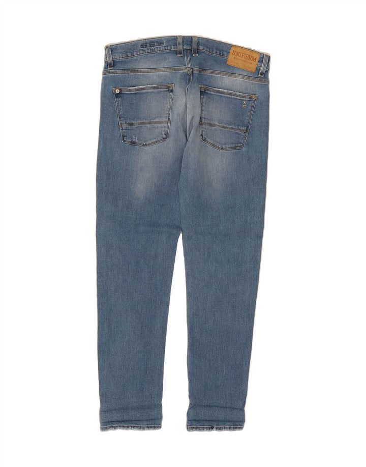 UNIFORM Mens Skinny Jeans W35 L31 Blue Cotton Vintage Uniform and Second-Hand Uniform from Messina Hembry 