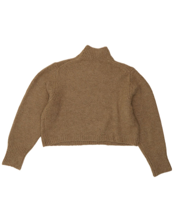 Maglione corto da donna Zara con collo dolcevita UK 18 XL Acrilico marrone