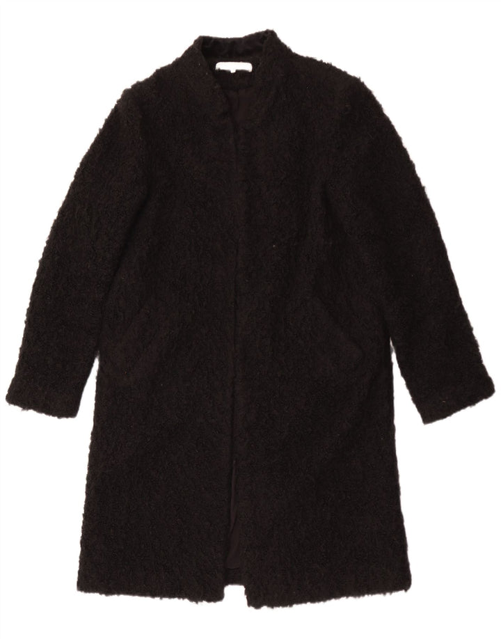 Cappotto aperto Teddy da donna Zara UK 14 acrilico nero medio