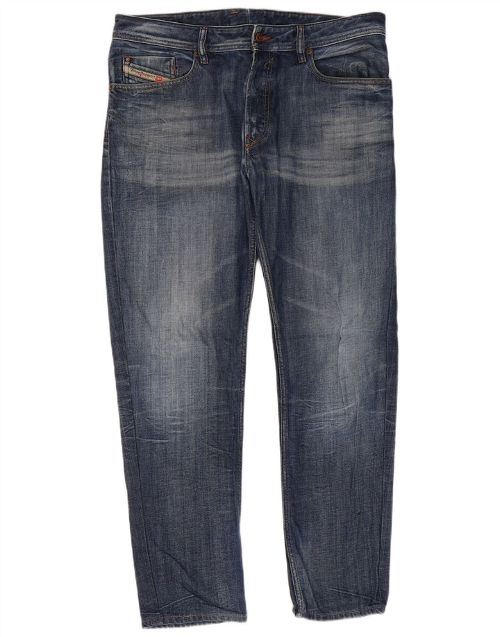 Jeans dritti da uomo Diesel W36 L31 in cotone blu