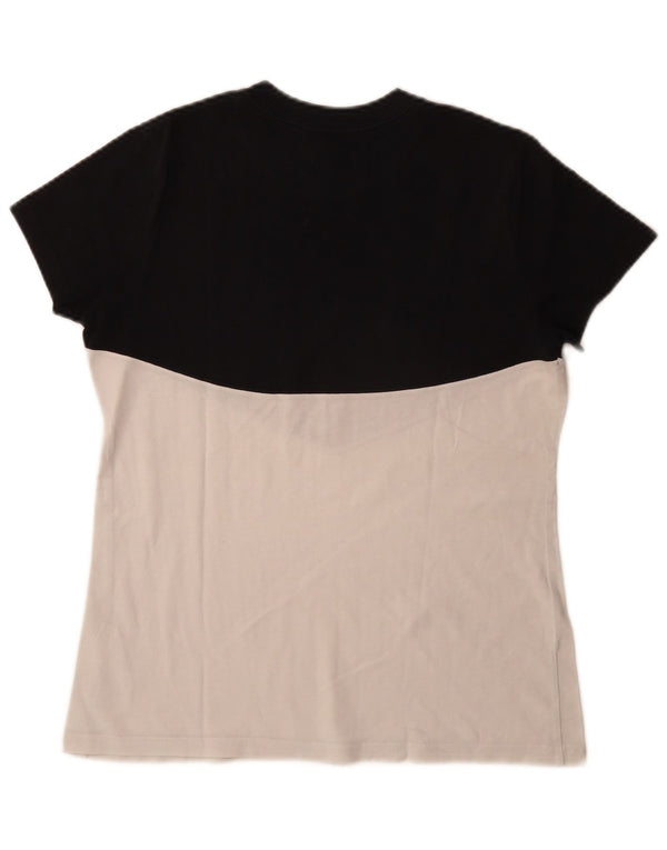 T-shirt grafica da donna Nike Top UK 10 Small Black Colourblock Cotton