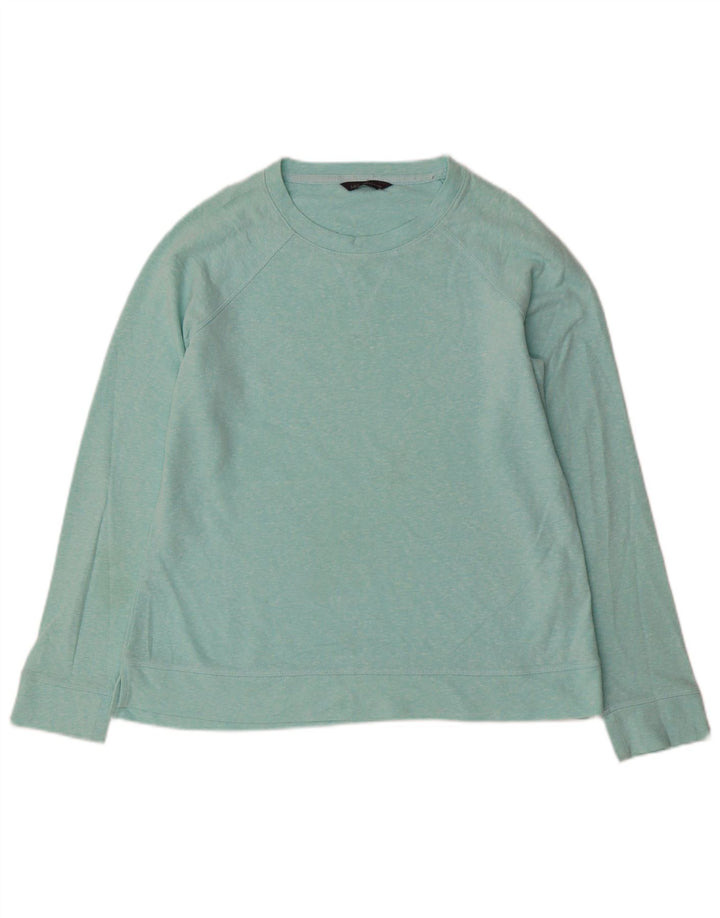 MARKS & SPENCER Felpa da donna Maglione UK 12 Cotone screziato blu medio