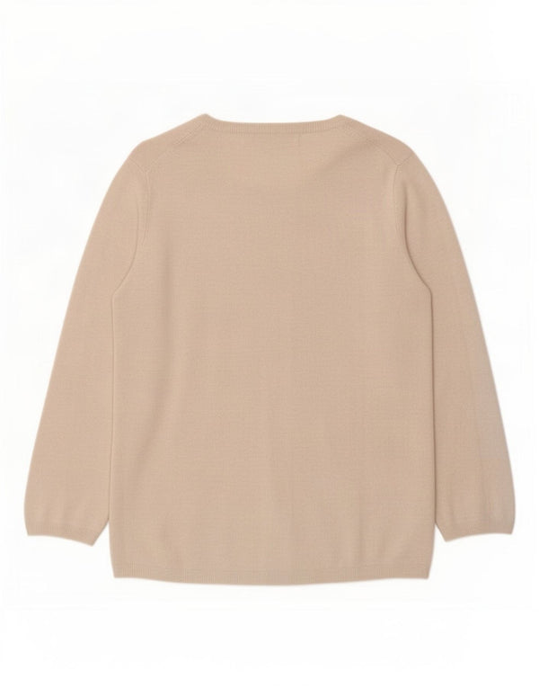 Maglione cardigan con maniche a 3/4 da donna Zara UK 12 Beige medio