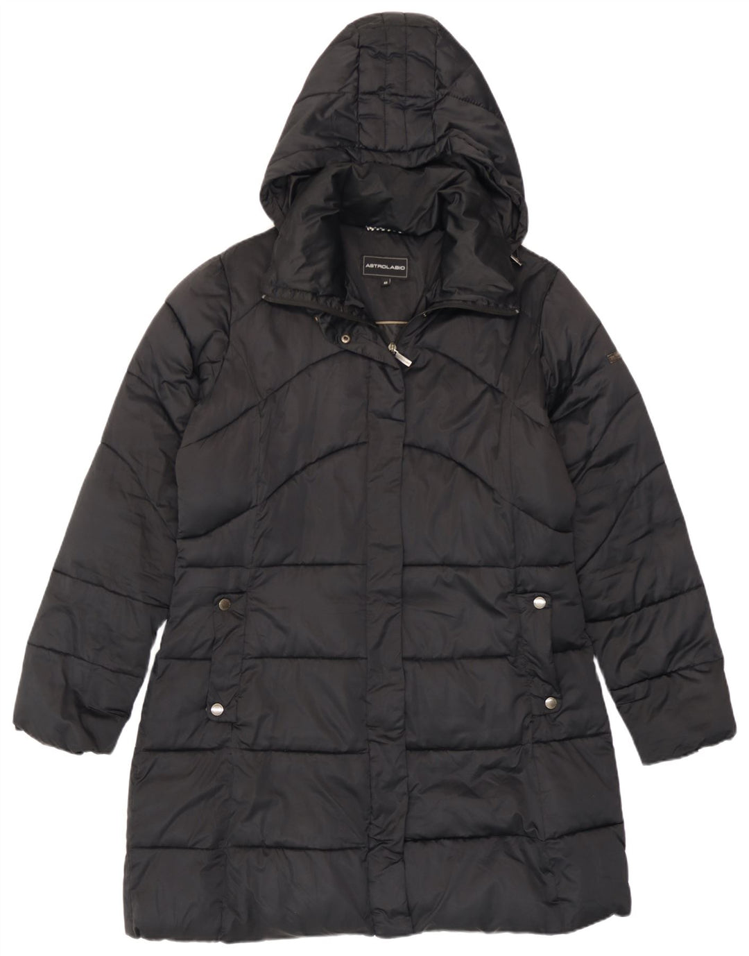 Giacca imbottita con cappuccio da donna Astrolabio UK 14 grande poliestere nero