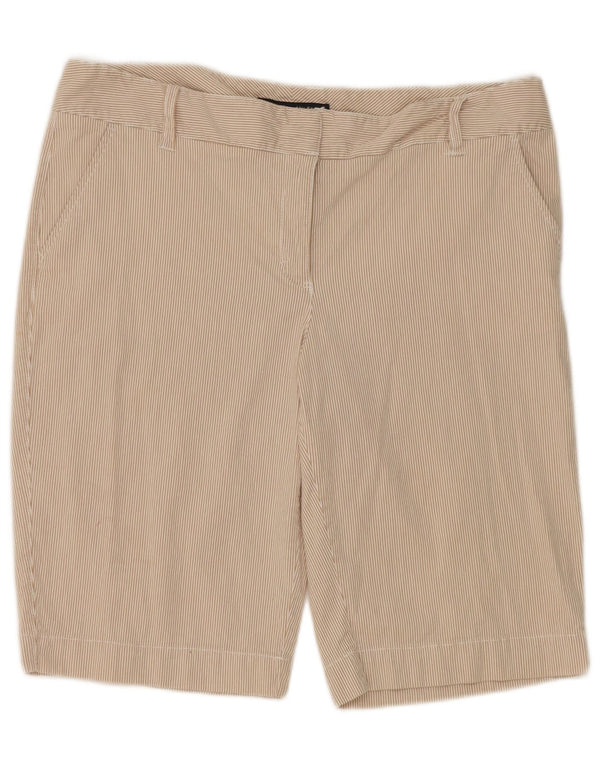 Pantaloncini chino da donna Tommy Hilfiger US 14 XL W36 cotone gessato beige