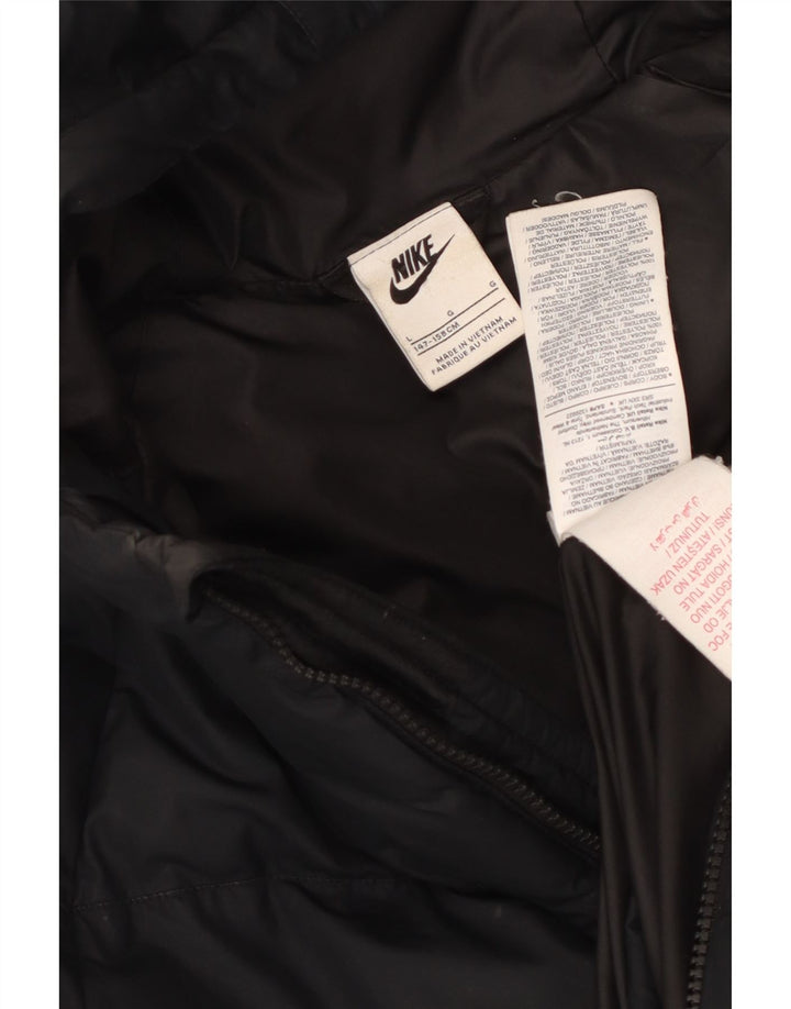 Giacca imbottita con cappuccio Nike da ragazzo 12-13 anni Large nera in poliestere
