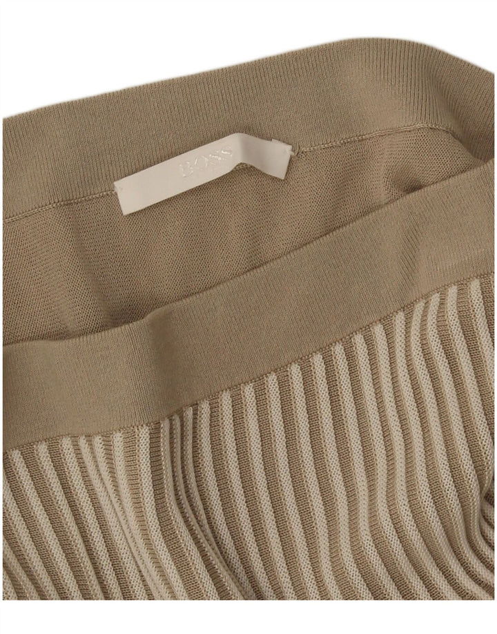 Gonna in maglia da donna Hugo Boss W26 piccola a righe beige