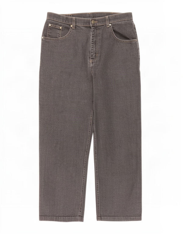 Jeans cropped da donna Marks & Spencer UK 14 medio W30 L25 cotone grigio