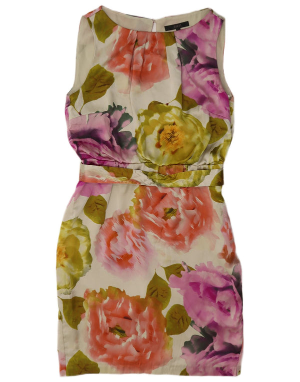 Abito tubino senza maniche da donna Coast UK 12 Seta floreale multicolore media