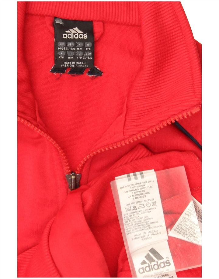 Giacca Top della tuta da ragazzo Adidas 15-16 anni in poliestere rosso