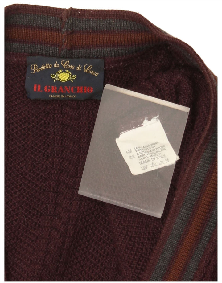 Maglione Cardigan Uomo Il Granchio Lana Bordeaux Medio