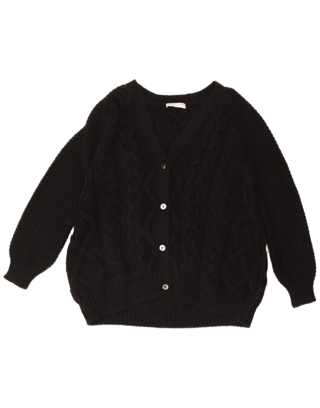 Maglione cardigan da donna Stefanel UK 14 lana nera media