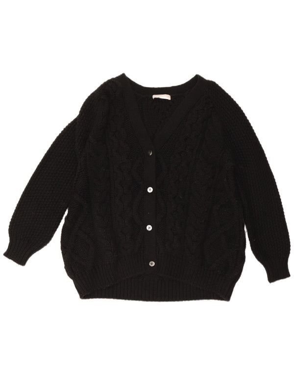 Maglione cardigan da donna Stefanel UK 14 lana nera media