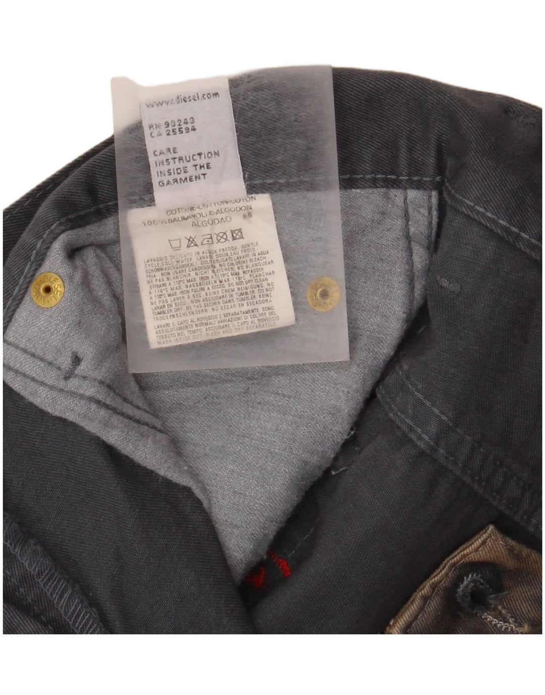 DIESEL Pantaloni casual bootcut da uomo W32 L32 Cotone tie dye beige