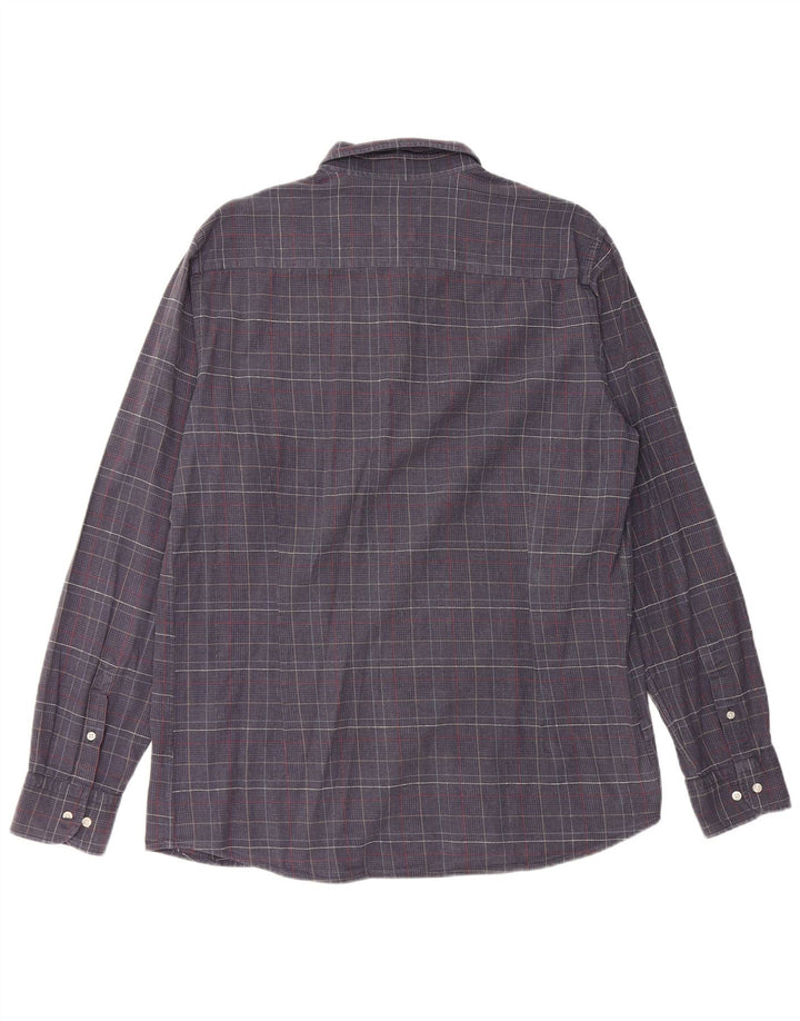 MASSIMO DUTTI Camicia da uomo XL in cotone pied de poule blu navy
