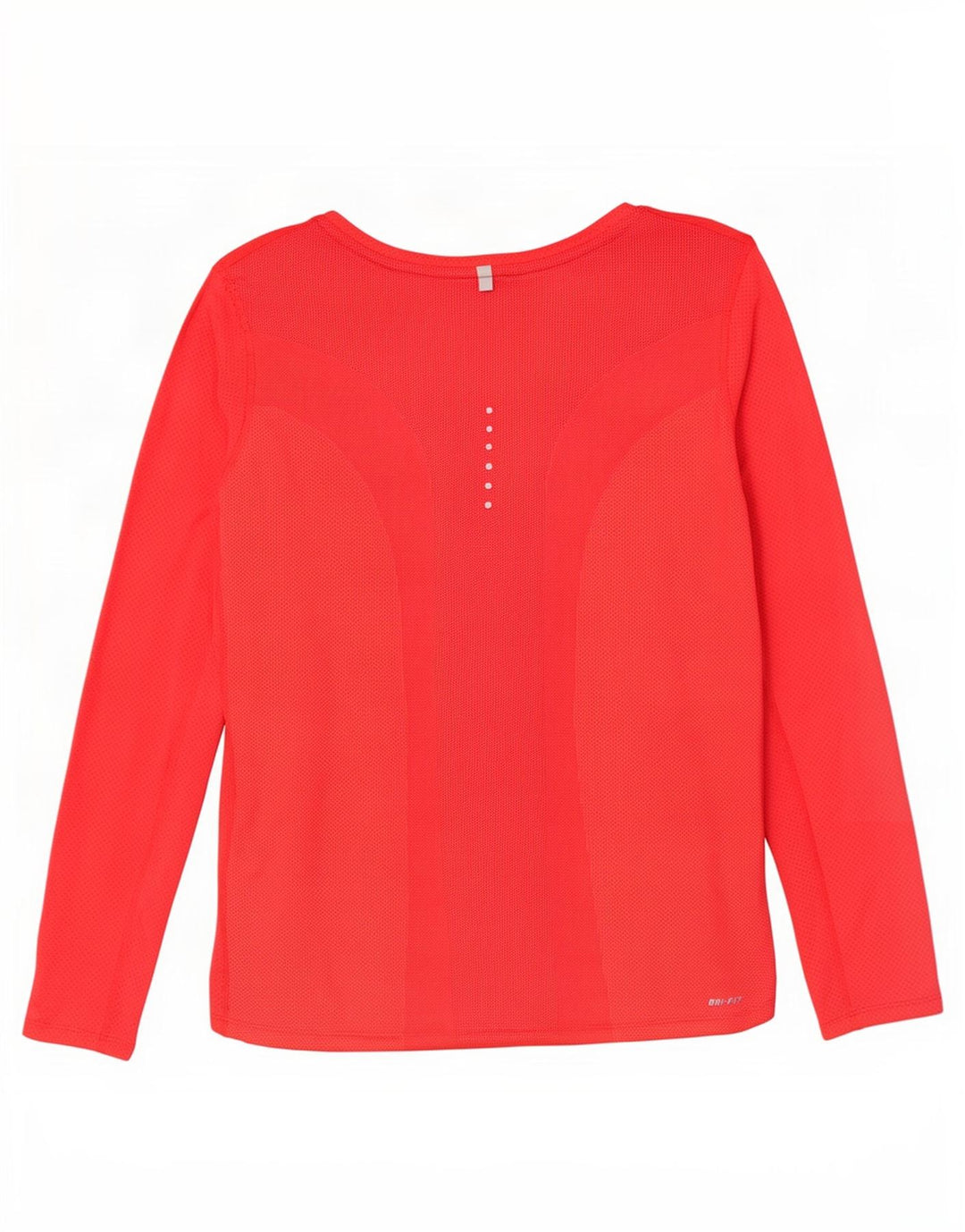 Nike Dri Fit Top Manica Lunga da Donna UK 16 Grande Rosso
