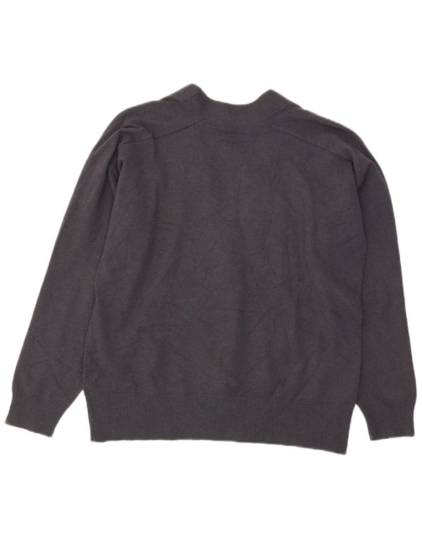 Maglione cardigan oversize da donna Zara UK 10 piccolo acrilico blu navy
