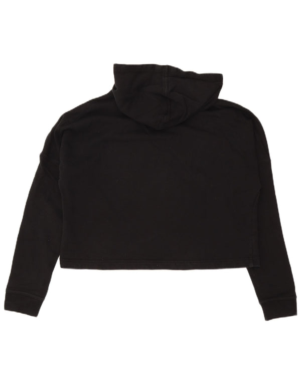 Felpa con cappuccio corta da donna Puma UK 16 grande cotone nero