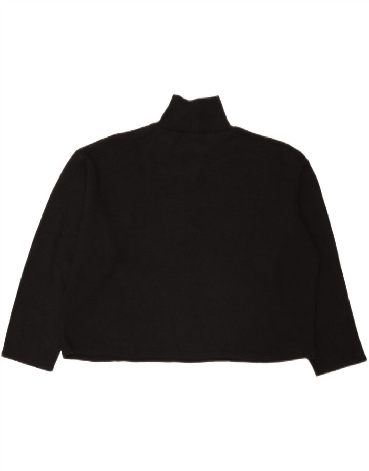 Maglione corto corto da donna Zara con collo dolcevita UK 14 grande nero