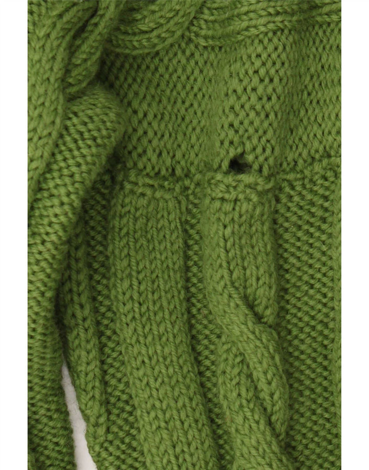 Maglione cardigan oversize a linea lunga da donna vintage UK 16 grande verde