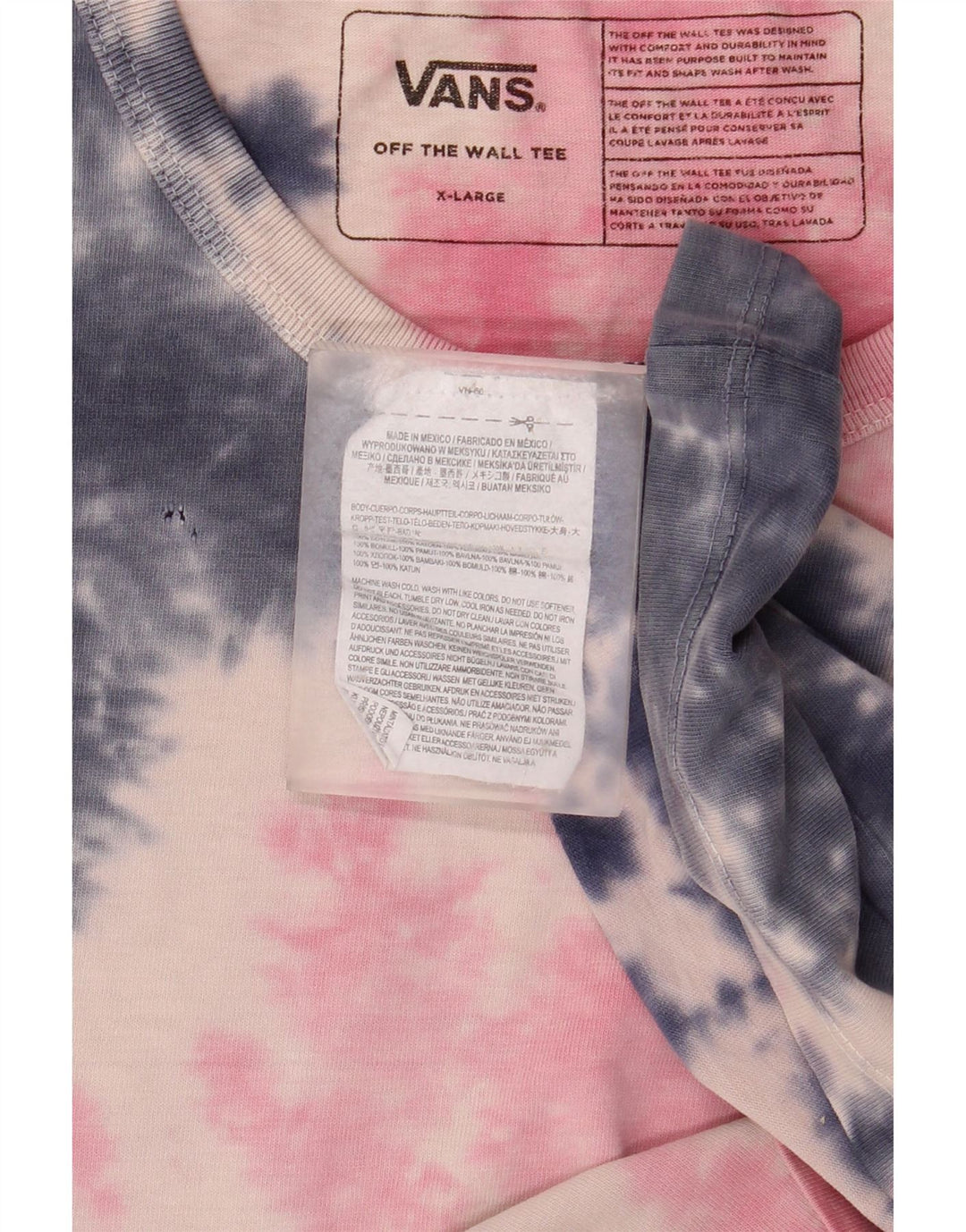 T-shirt da uomo VANS Top XL in cotone tie-dye rosa