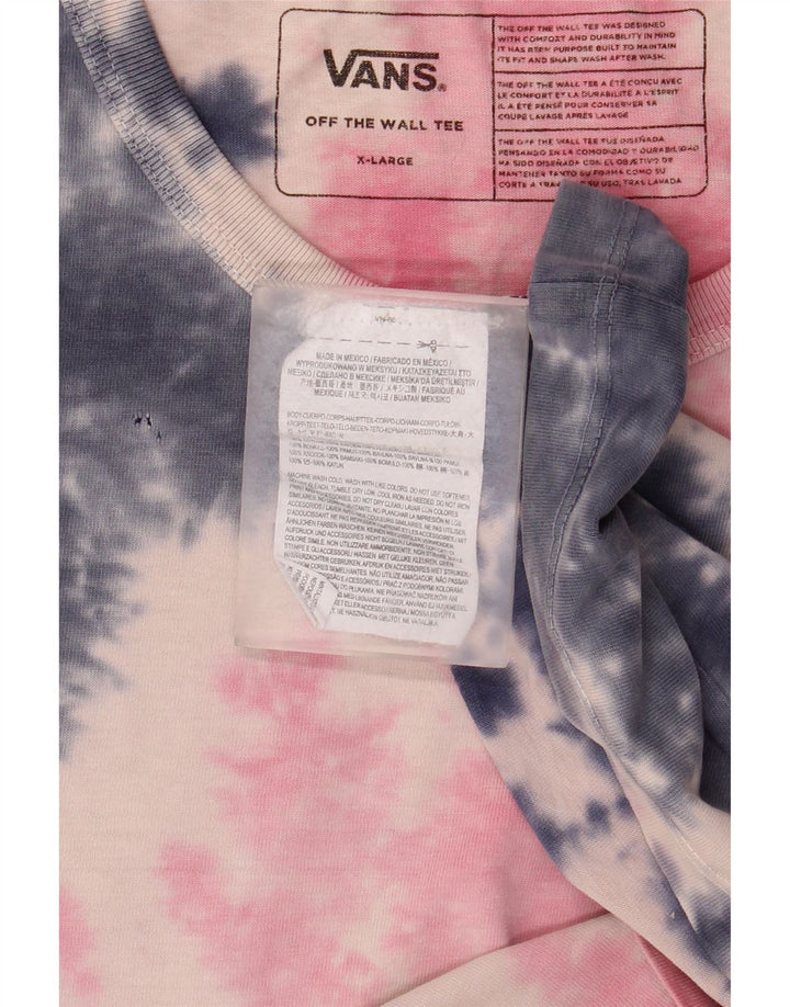 T-shirt da uomo VANS Top XL in cotone tie-dye rosa