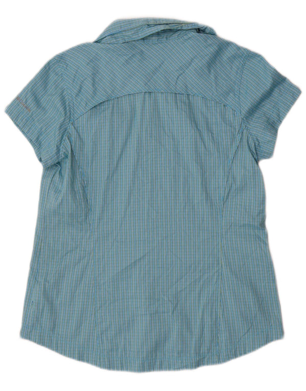 Camicia a maniche corte Columbia Omni-Shade da donna UK 12 Check blu medio