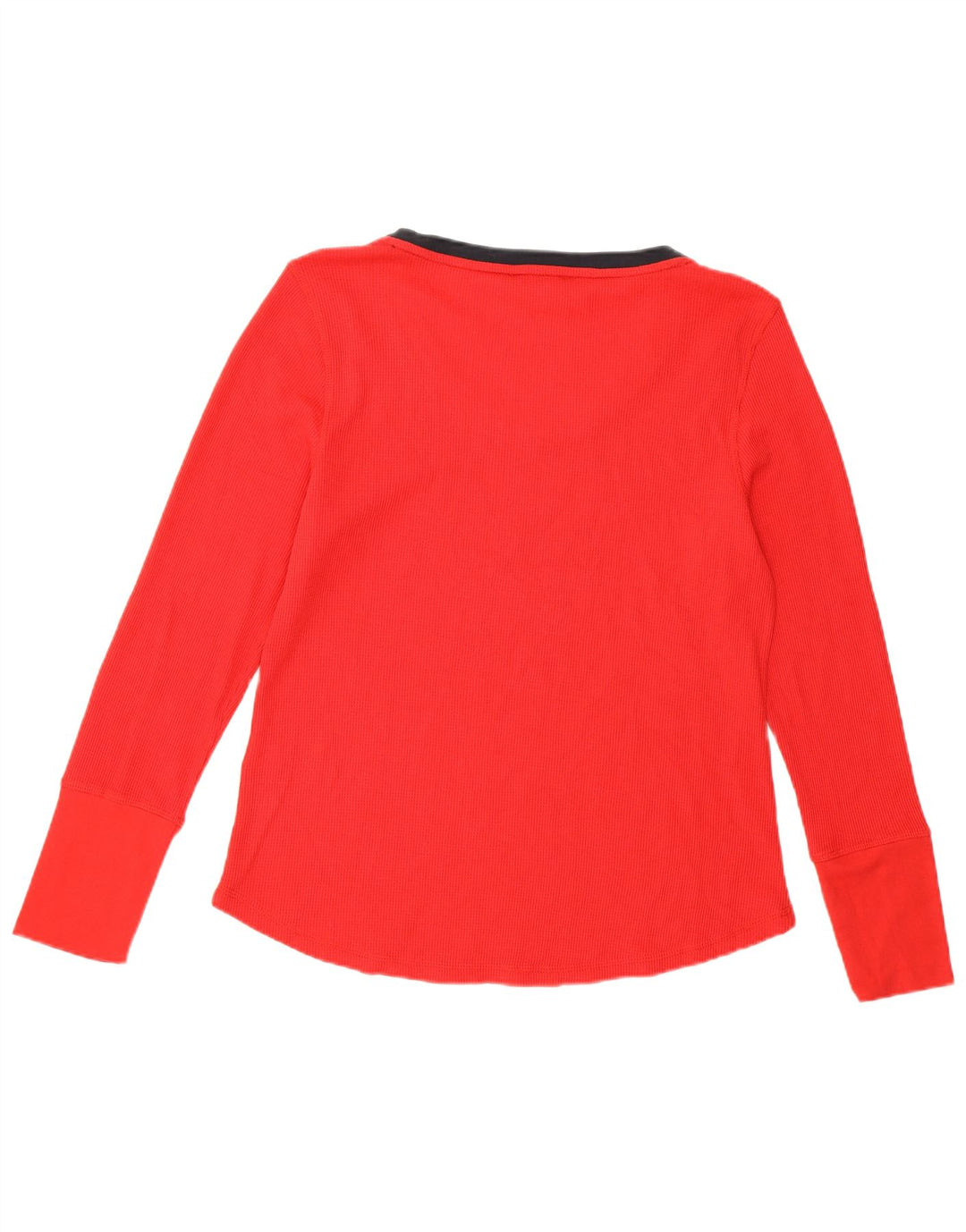 TOMMY HILFIGER Top da donna a maniche lunghe UK 16 Large Rosso Cotone