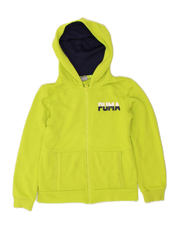 PUMA Boys Graphic Zip Hoodie Sweater 9-10 Years   Green Vintage Puma and Second-Hand Puma from Messina Hembry 