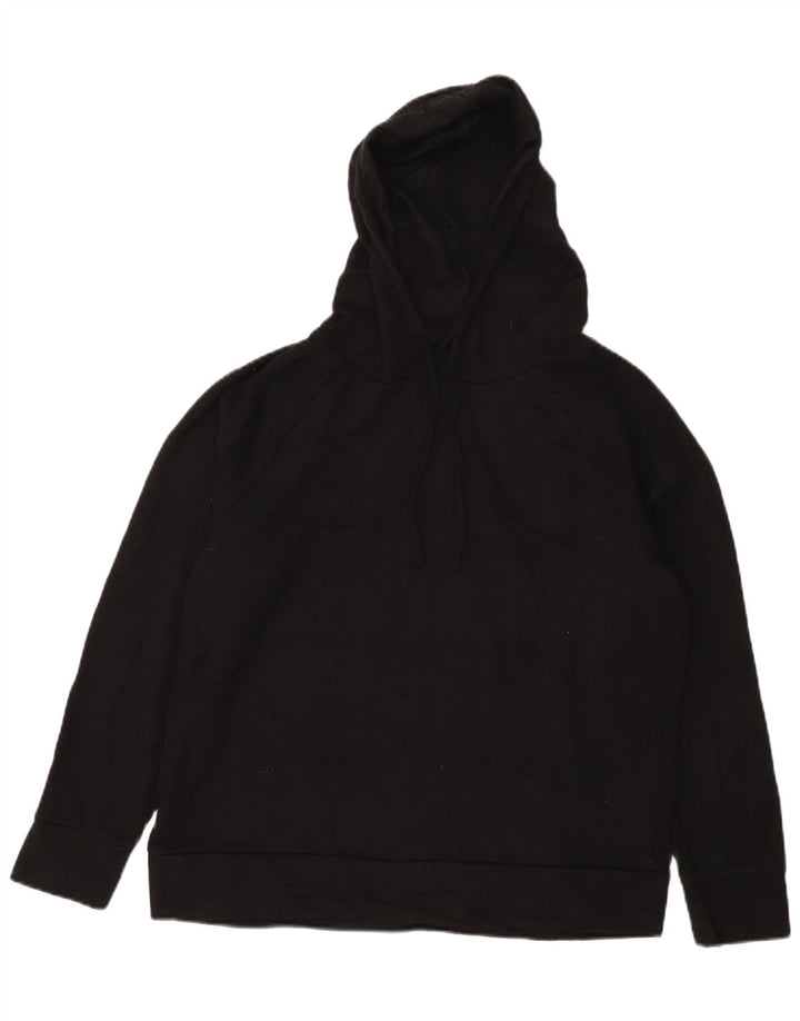 Felpa con cappuccio da donna vestibilità ampia Eddie Bauer UK 14 poliestere nero medio