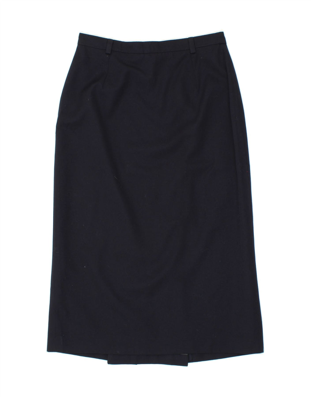 DORENE Womens Midi Skirt UK 12 Medium W30  Navy Blue Wool Vintage Dorene and Second-Hand Dorene from Messina Hembry 