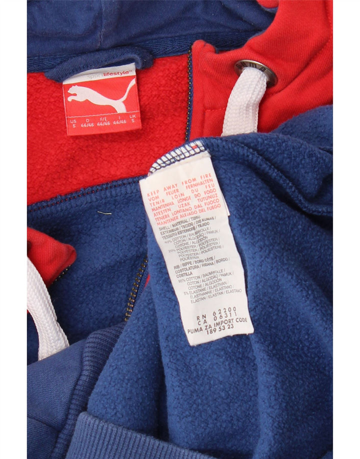 PUMA Felpa con cappuccio e zip da uomo piccola in cotone color block multicolore