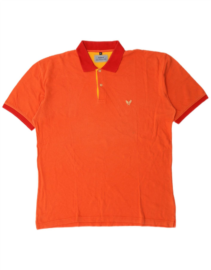 Polo da uomo Avirex 2XL in cotone arancione