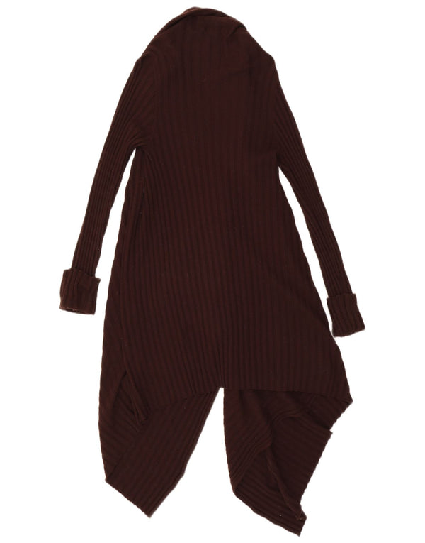 Maglione cardigan asimmetrico da donna Marks & Spencer UK 8/10 piccolo marrone
