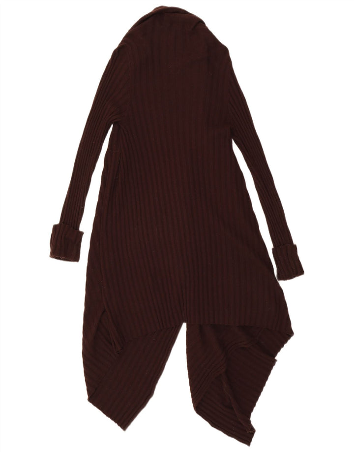 Maglione cardigan asimmetrico da donna Marks & Spencer UK 8/10 piccolo marrone