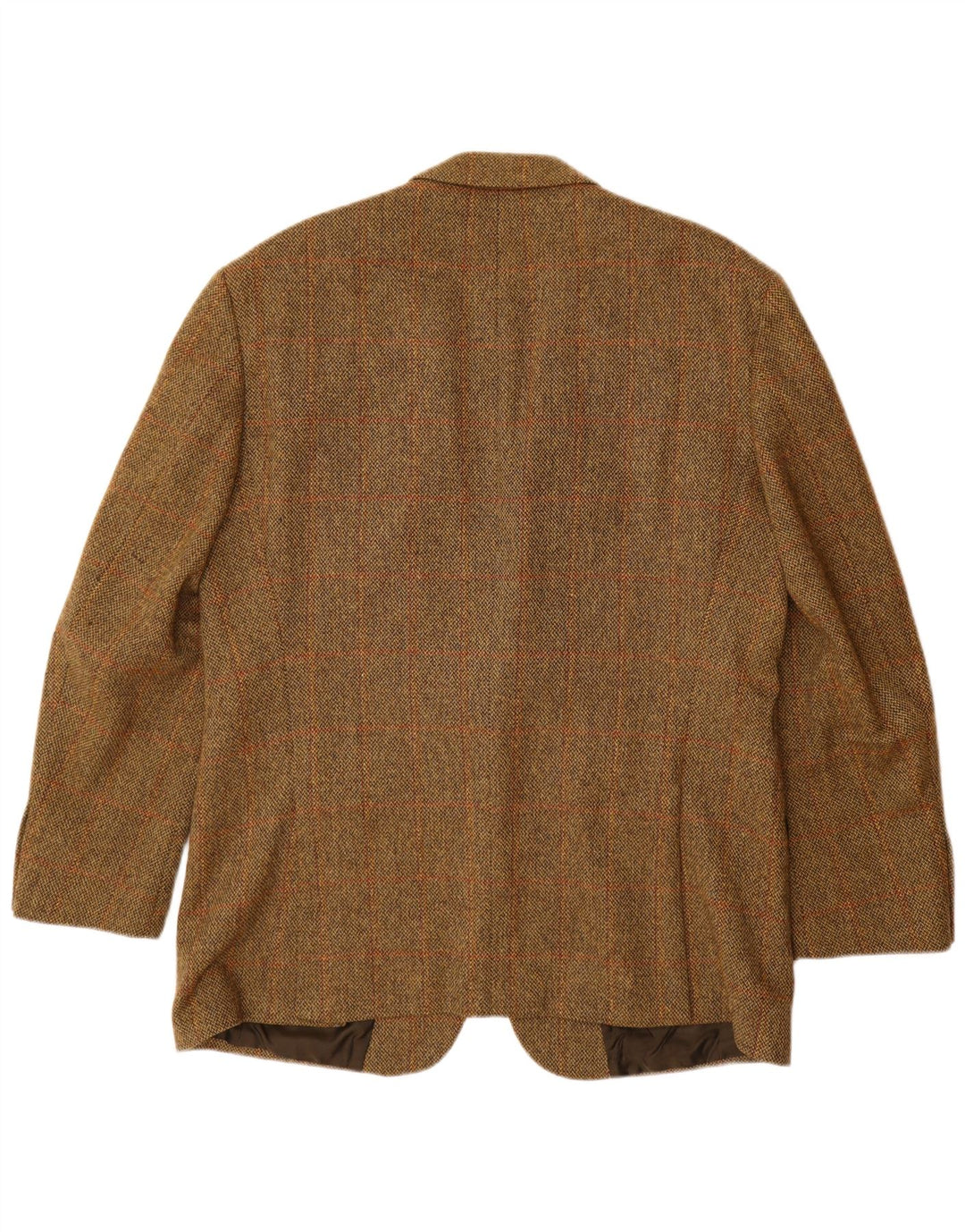 Giacca blazer da uomo a 2 bottoni HUGO BOSS EU 56 3XL lana vergine a quadri marrone