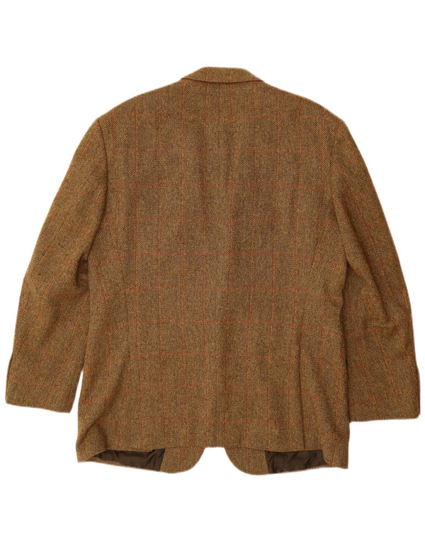 Giacca blazer da uomo a 2 bottoni HUGO BOSS EU 56 3XL lana vergine a quadri marrone