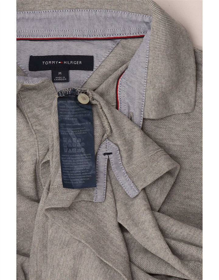 Polo da uomo Tommy Hilfiger in cotone grigio medio