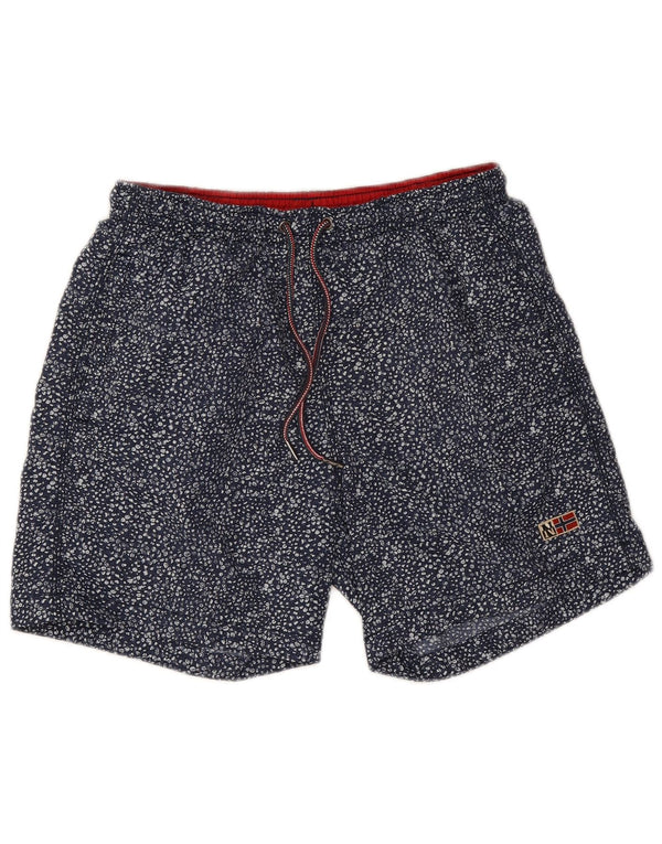 Pantaloncini da bagno da uomo con motivo geografico astratto Napapijri blu navy medio