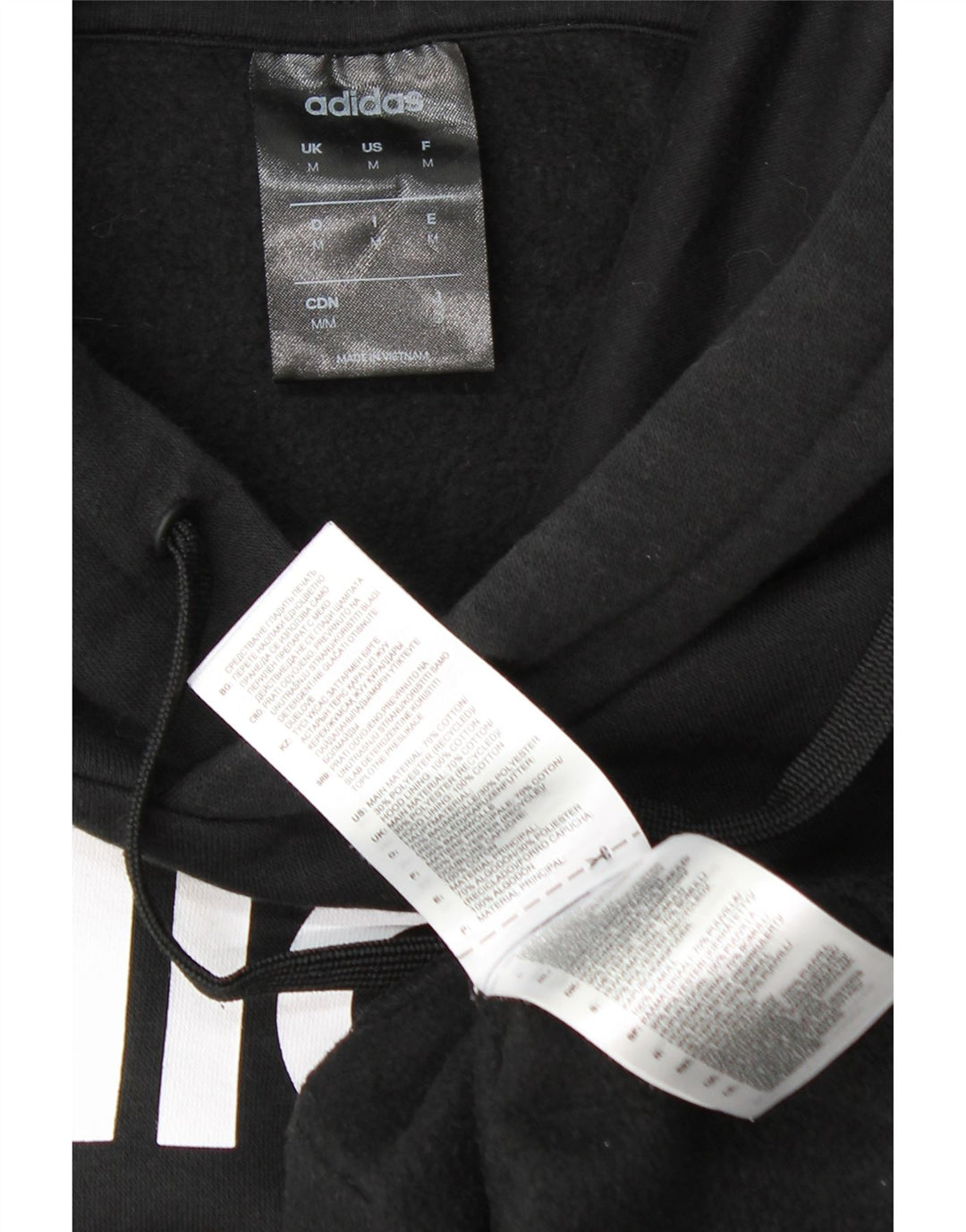 Felpa con cappuccio grafica da uomo Adidas, cotone medio nero