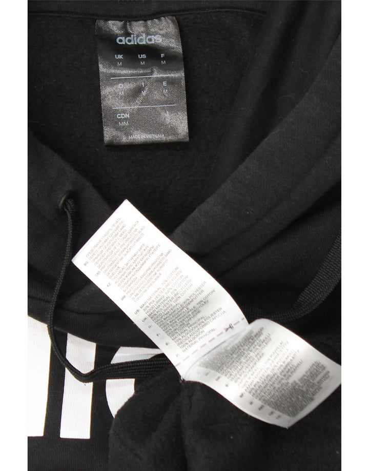 Felpa con cappuccio grafica da uomo Adidas, cotone medio nero