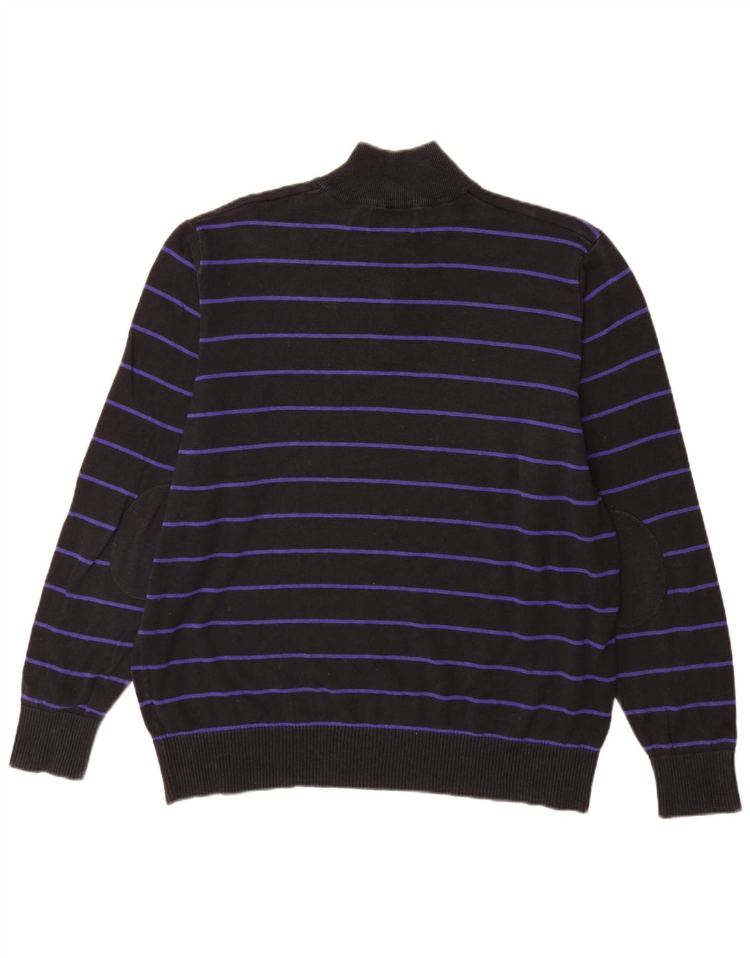 Maglione da uomo Marks & Spencer con collo con zip blu Harbour 2XL a righe nere
